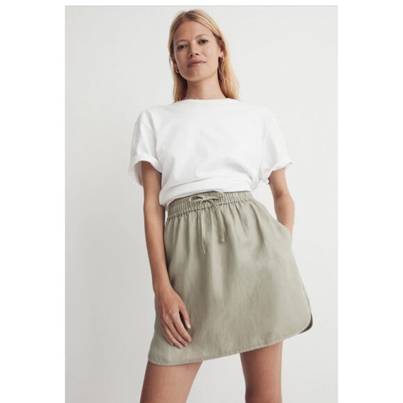 Madewell Linen-Blend Curved-Hem Mini Skirt Size XS New with Tags - Picture 1 of 6